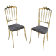 Pair of brass Italian Chiavari chairs