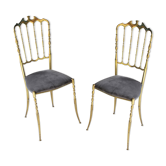 Paire de chaises italiennes en laiton de Chiavari