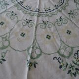 Round embroidered tablecloth 160 cm cotton