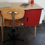 Steel and wood school chair