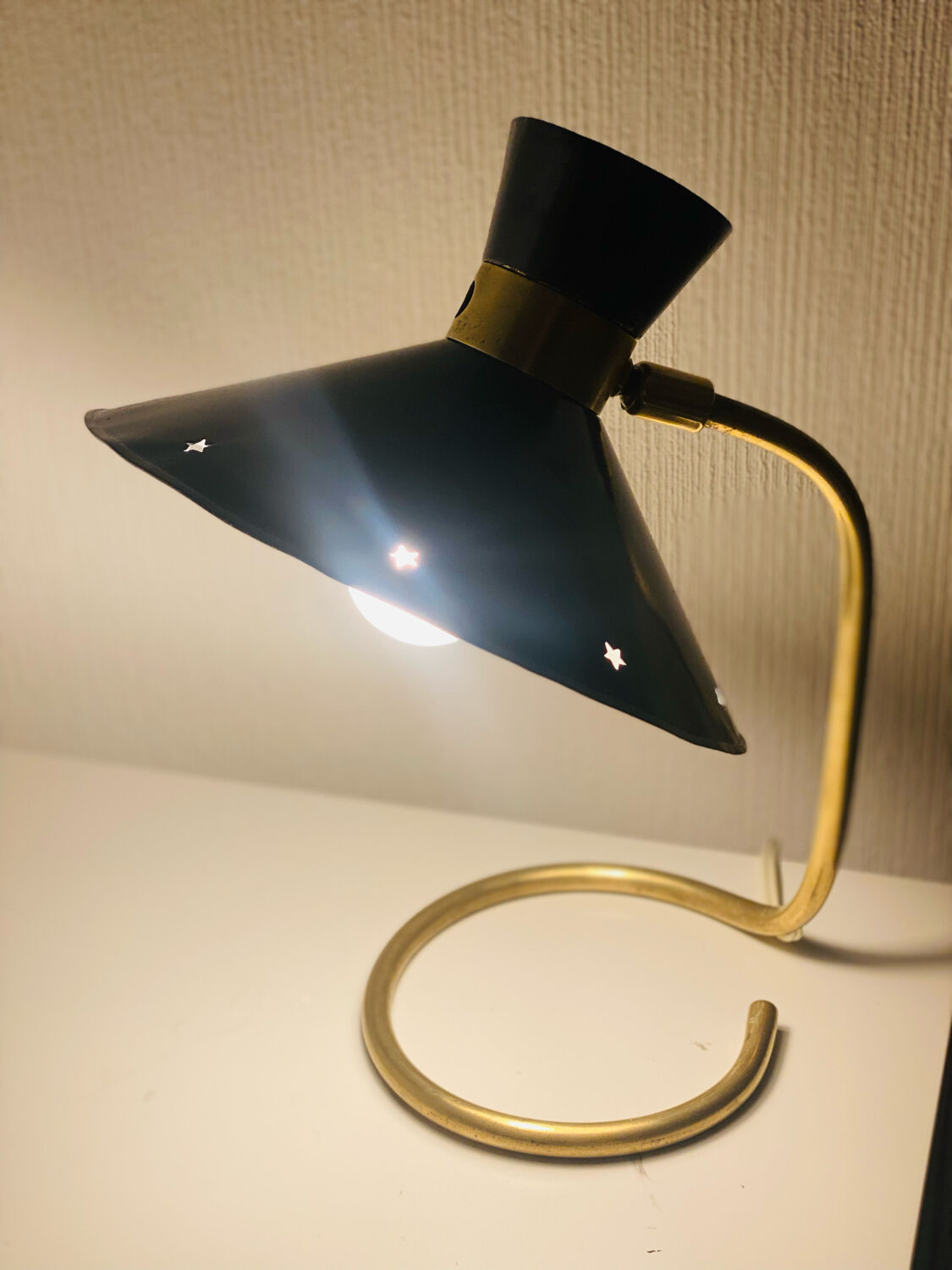 Small diabolo lamp by René Mathieu circa 1950