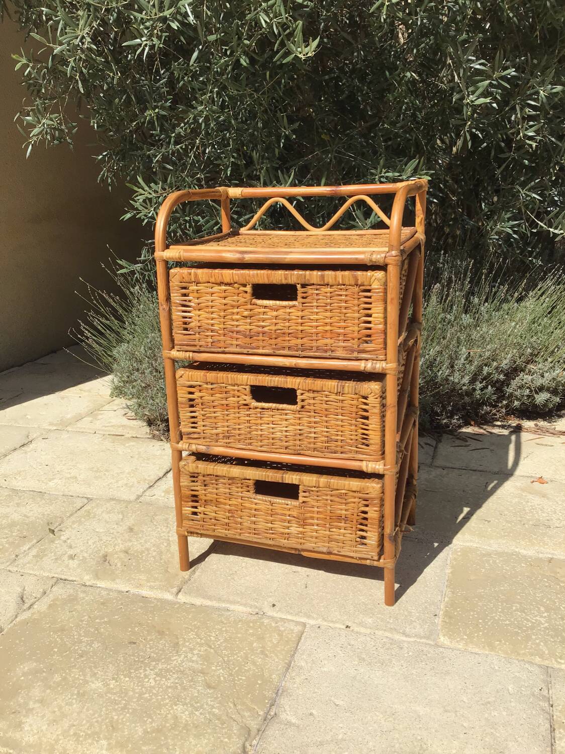 Rattan chest of drawers