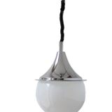 Space Age glass and chrome ball pendant light