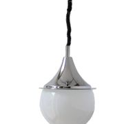 Space age glass and chrome ball suspension