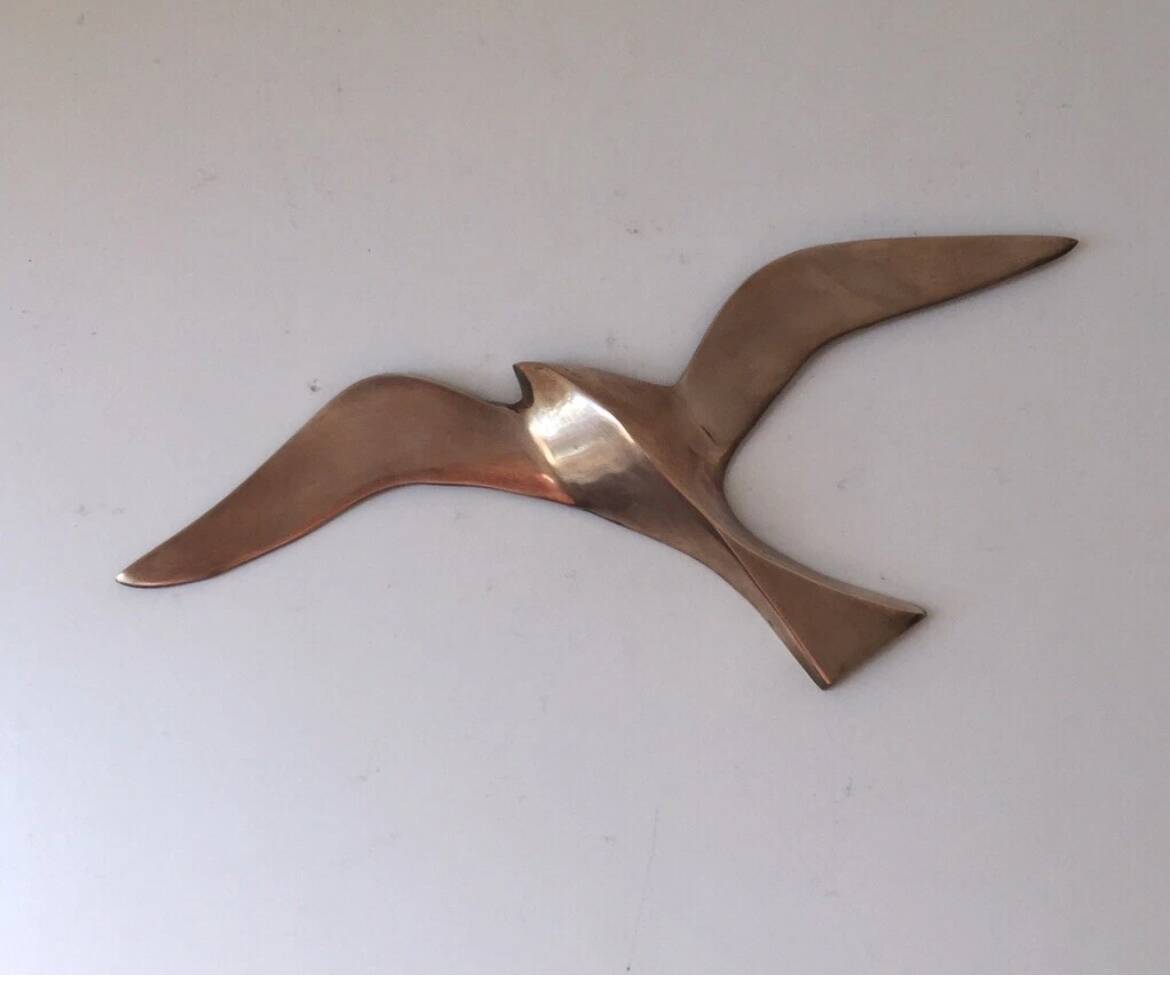 Swallow Seagull vintage brass wall sconce 24 cm