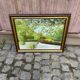 Oil painting on canvas, landscape of the Seine, 75x56cm.