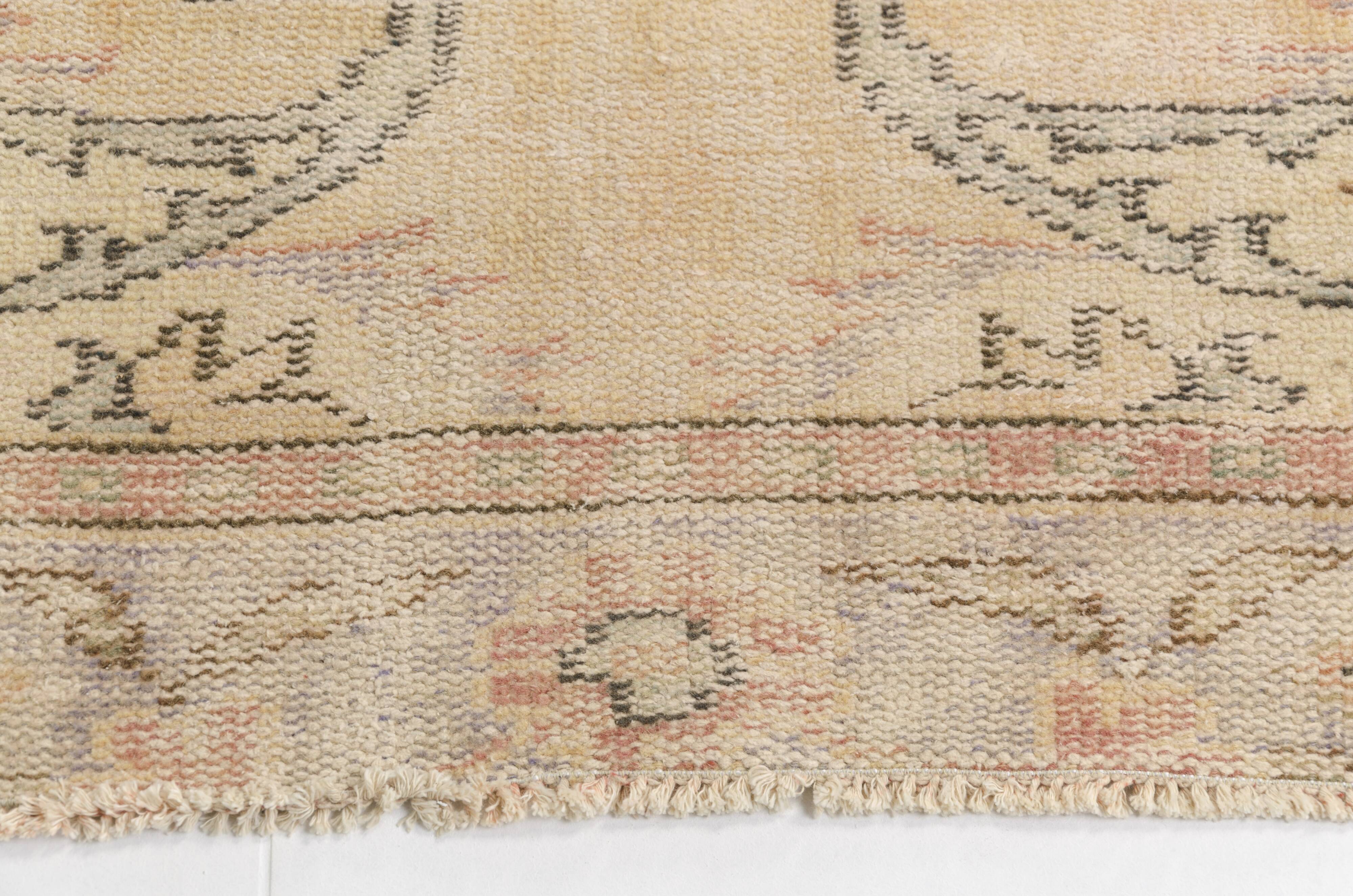 Floral Oushak Vintage Area Carpet