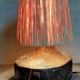 Brutalist free-form lamp in solid wood 60s