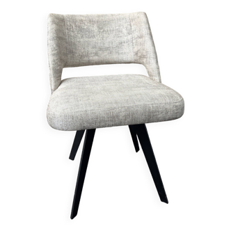 Upholstered chair in gray fabric