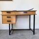 Modernist 50s oak metal desk