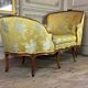 Duchess in Boat, Chaise Longue, Louis XV, Yellow Silk, 18th Century