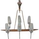 Old modernist chandelier with 6 lights Lunel