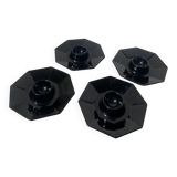 4 black egg cups 1970