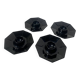 4 black egg cups 1970