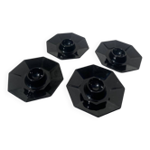 4 black egg cups 1970