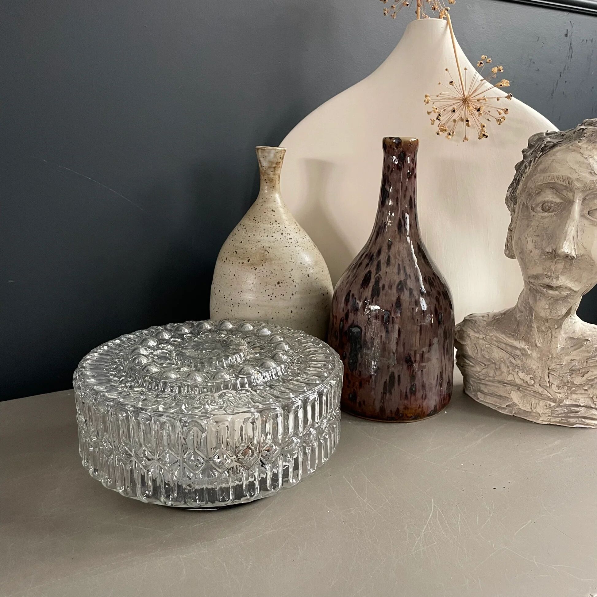 Ceiling light or moulded glass wall light