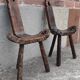 Pair of brutalist tripod stools