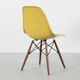 Set of 4 DSW chairs by Charles Eames - yellow fibreglass edition by Herman.