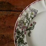 Set of 12 Longwy flat plates, Chrysanthemums model