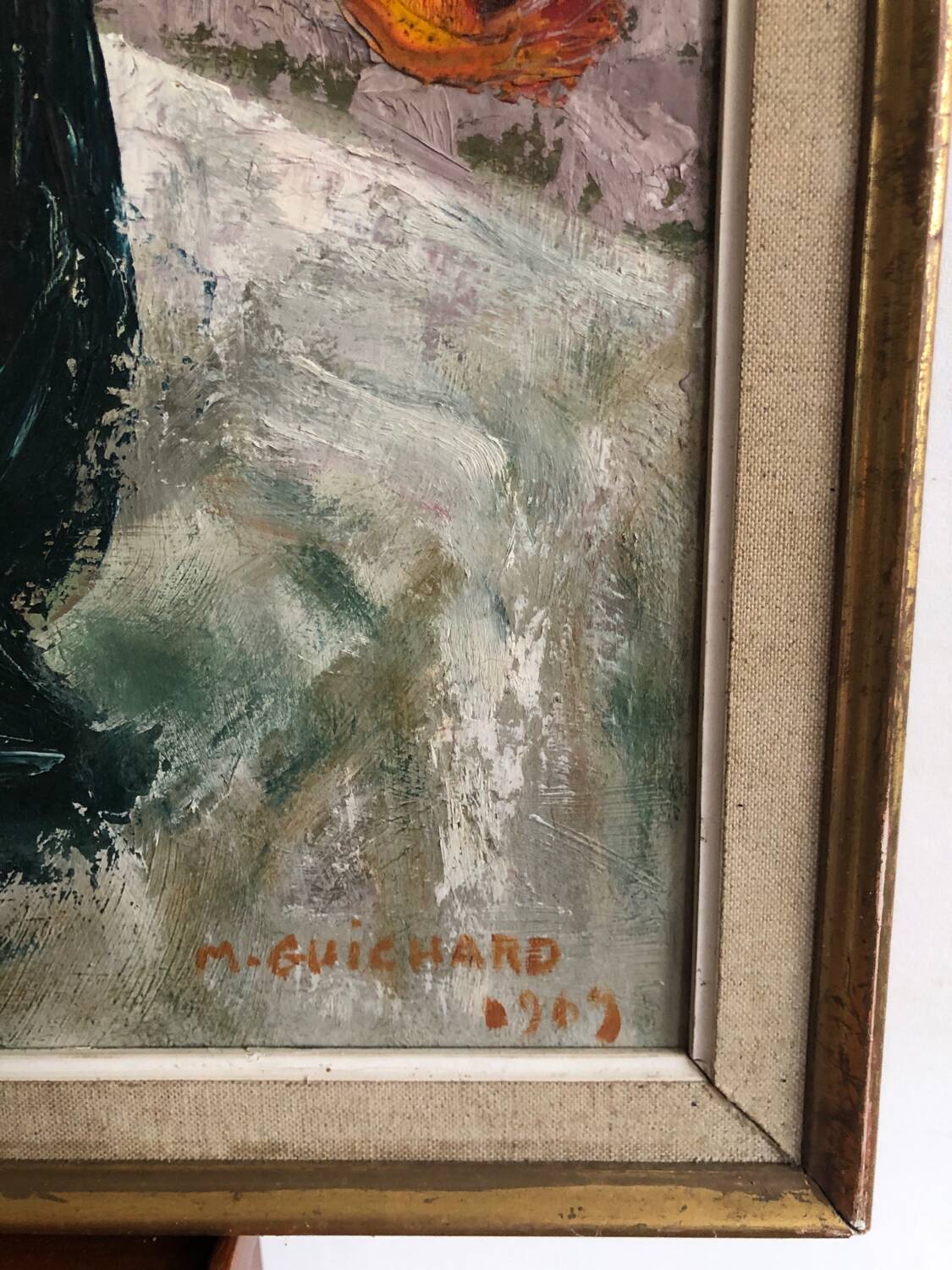 Still life painting flowers and oranges