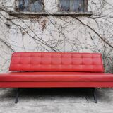 Red leatherette sofa, 1970s