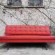 Red leatherette sofa, 1970s