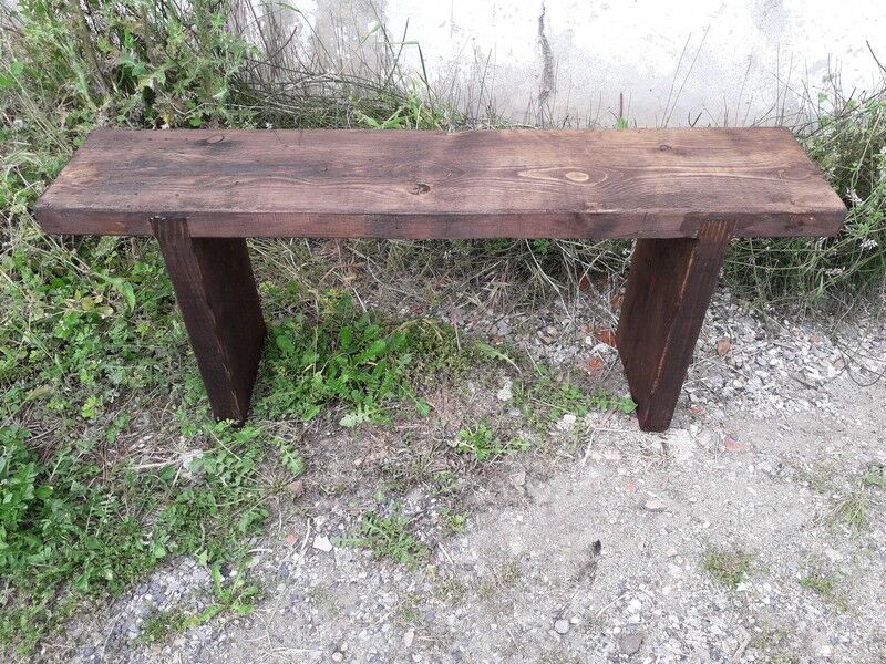Vintage bench period 1950/60 old solid wood