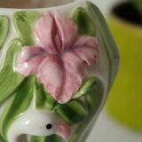 Massier style pink flamingo nature slip vase