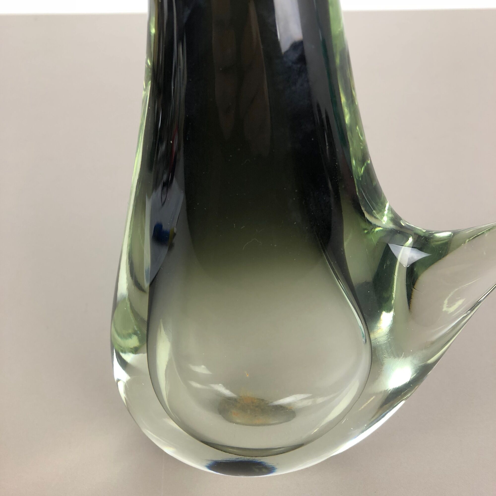 Multi-Color Heavy Large Murano Glass Sommerso Vase, Italy, 1970s