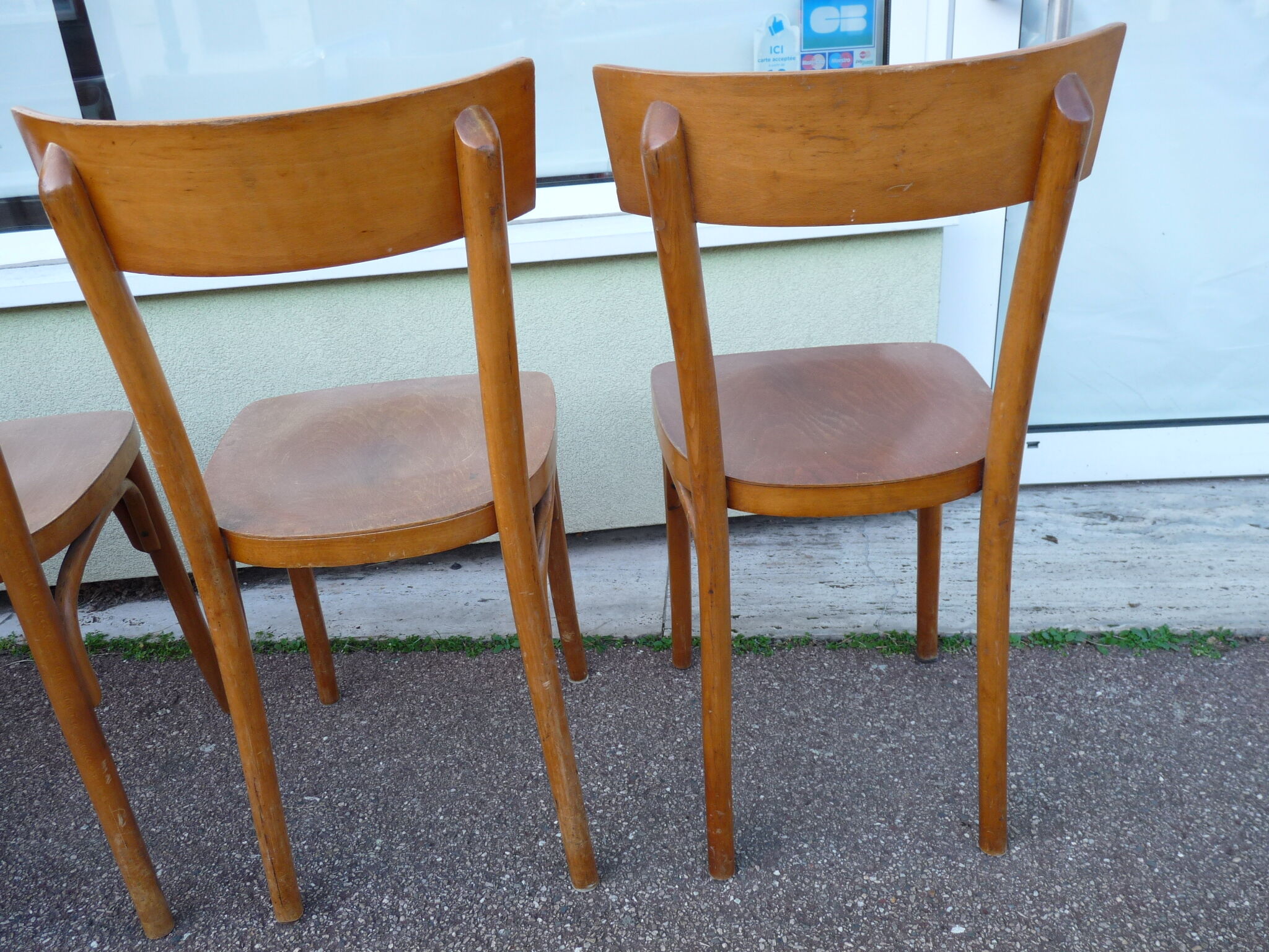 Lot de 6 chaises de bistrot bar en bois