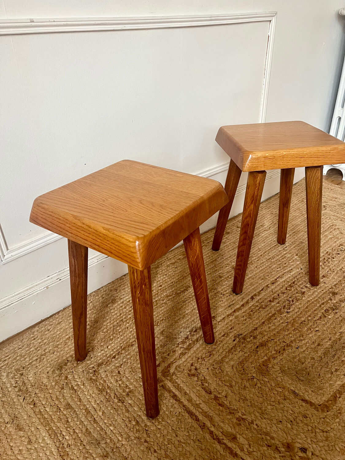 Elm stools by Pierre Chapo