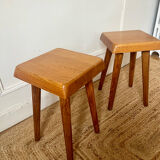 Elm stools by Pierre Chapo