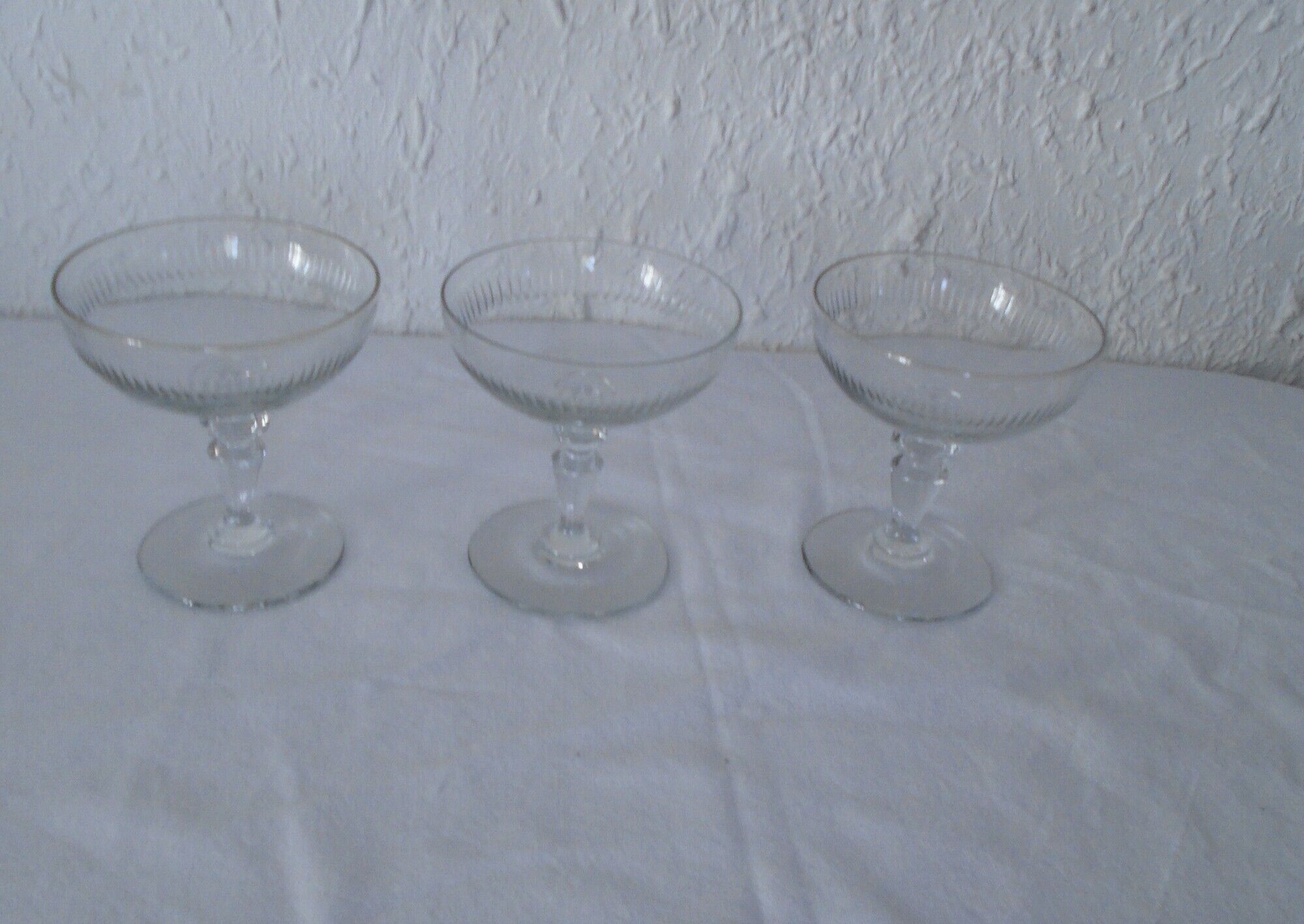 3 cups a champagne anciennes christallin glass renaissance shape