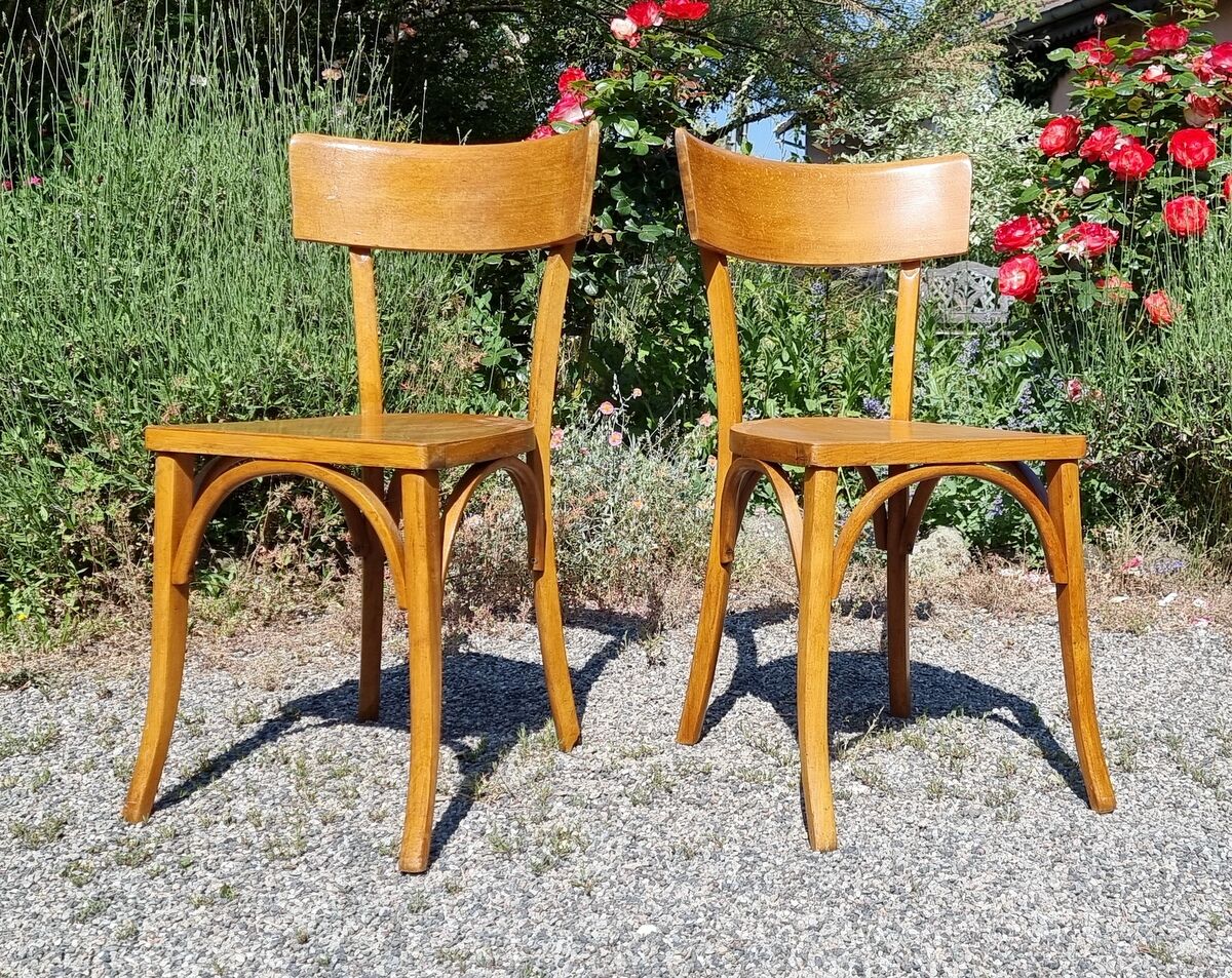 Paire de chaises bistrot années 60