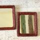 Paire de miroirs rotin osier vintage