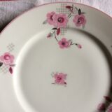 22 flat plates Limoges porcelain, flowers