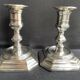 Pair of candlesticks in silver metal regency style