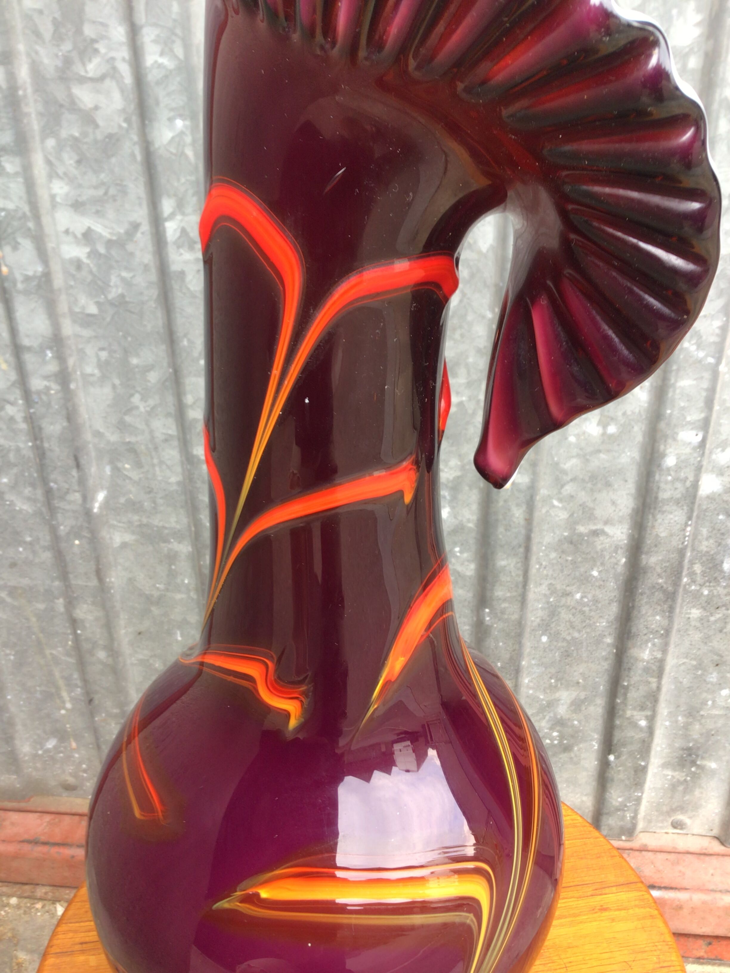 Spectacular Vase Murano vintage Shell 1950 blown