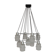 1970s glass and chrome chandelier