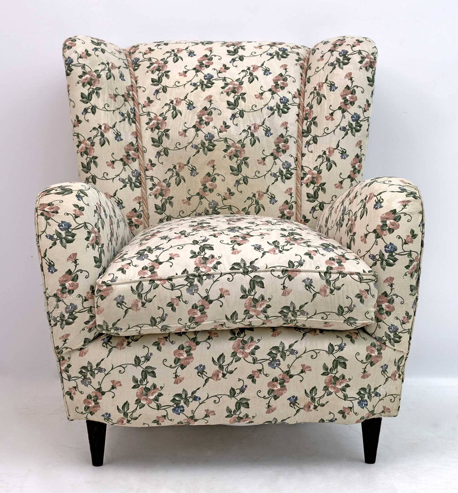 Paire de fauteuils italiens modernes du milieu du siècle de Paolo Buffa, années 1950