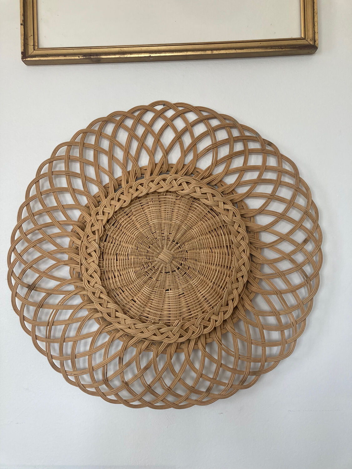 Rattan sun mirror