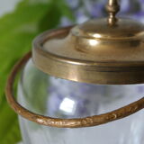 Old glass and brass cookie bucket