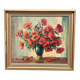 Original Swedish Oil on Canvas – "Red Poppies in a Blue Vase" by C. Horst – Signed – Vintage and Framed – 72 × 62 cm (28.3" × 24.4")