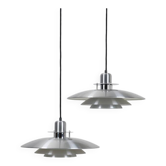 Set of 2 Belid pendant lamps / Danish modern design / aluminium / 1980s / Primus