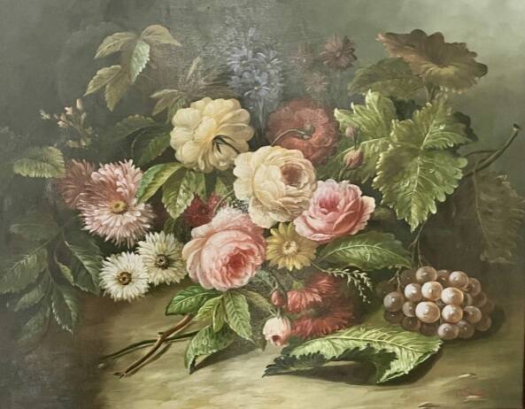 Reynols, French School Still Life with Flowers Early 20th Century