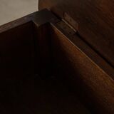 Scandinavian oak stool/box from the early 20th century, 1900s.