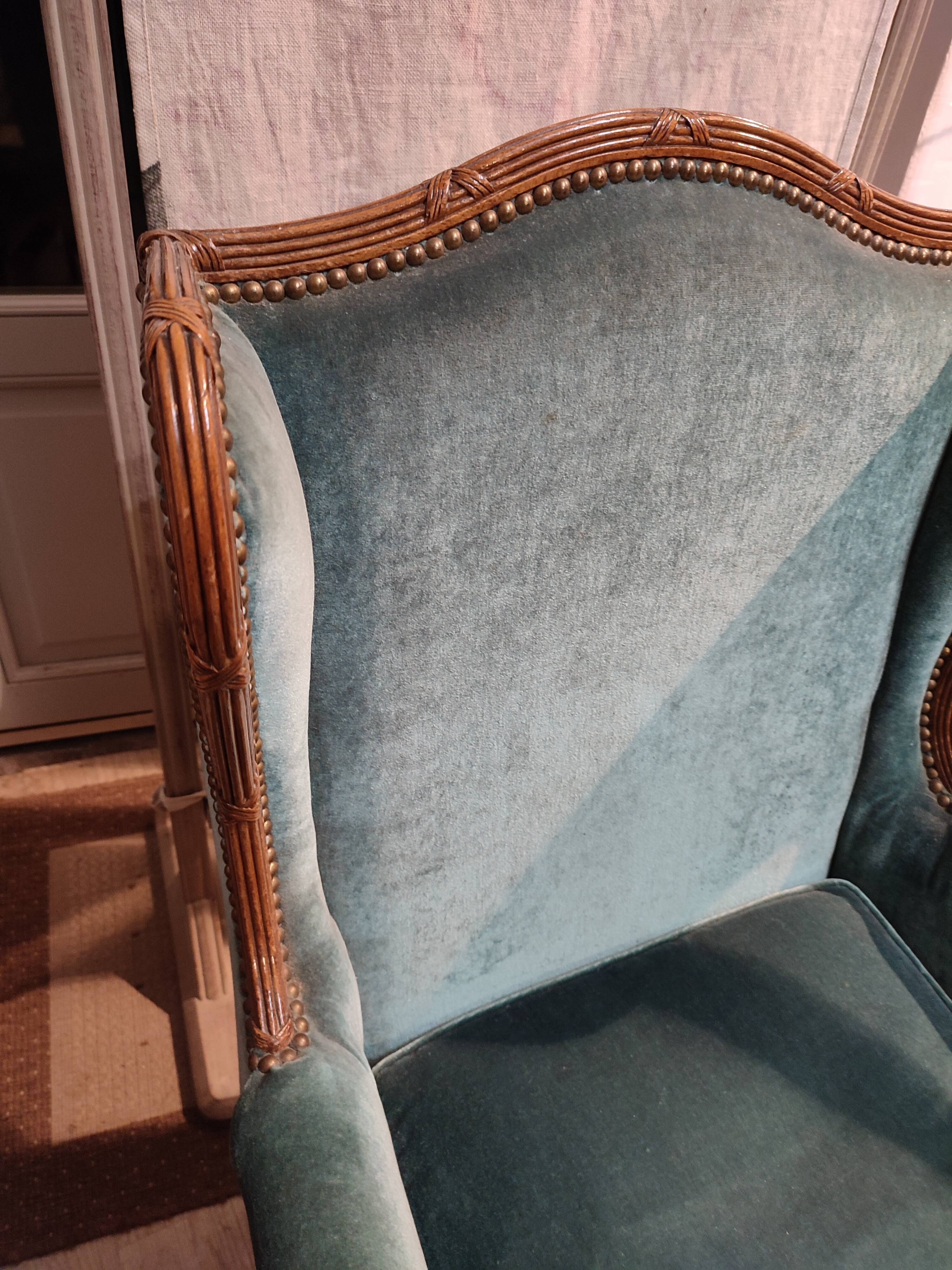 Louis XVI style eared shepherdess armchair