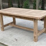 Renovated extendable farmhouse table in raw oak 255cm