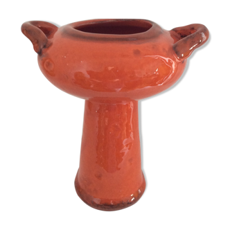 Vase céramique année 50 orange