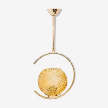 Hanging lamp brass and glass